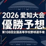 2026第108回全国高等学校野球選手権愛知県大会の優勝予想
