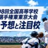 第108回全国高等学校野球選手権東東京大会優勝予想と注目校