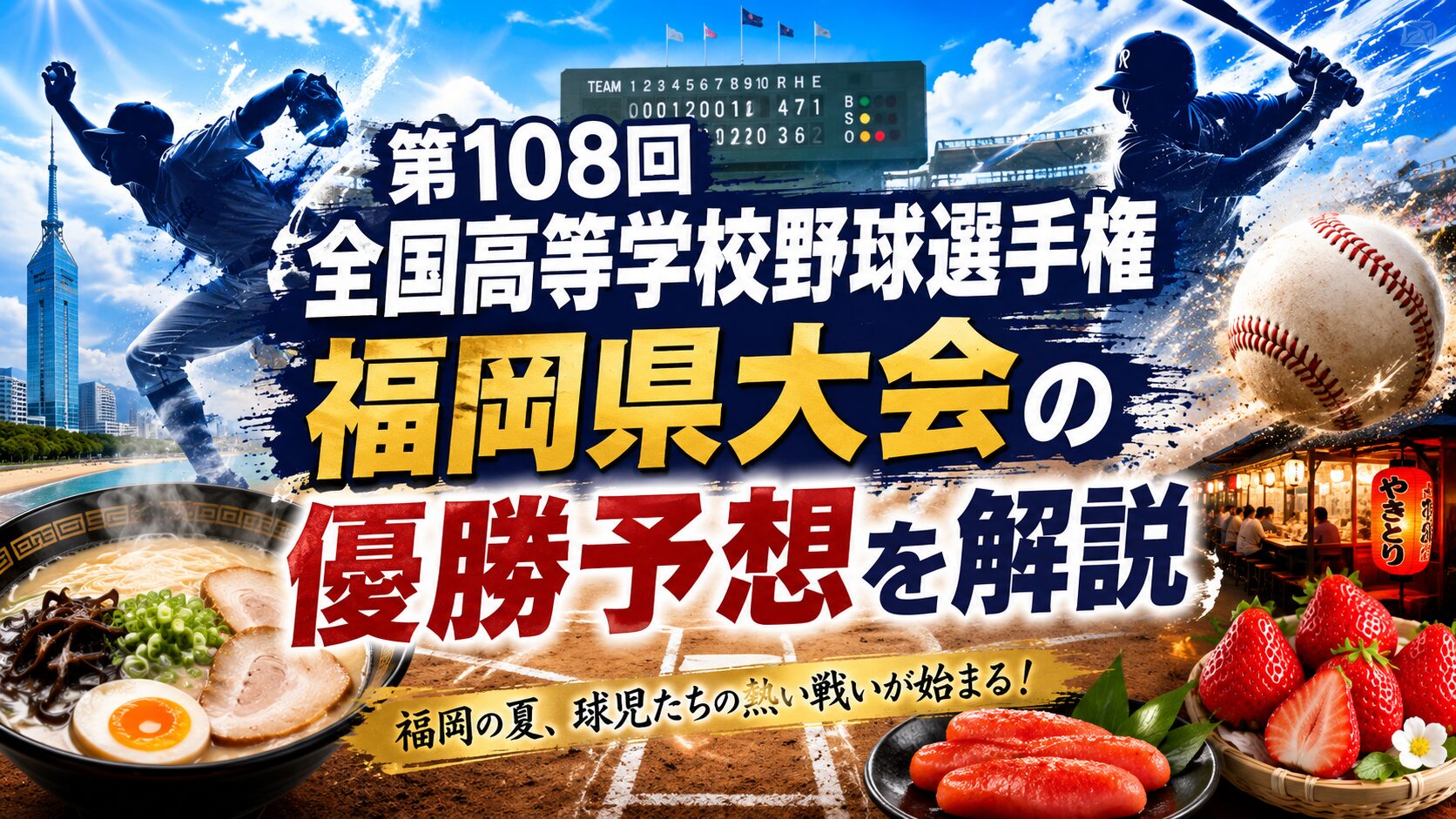 第108回全国高等学校野球選手権福岡県大会の優勝予想を解説