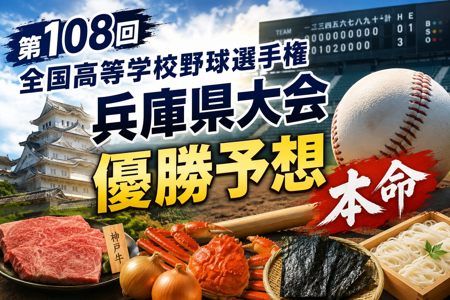 第108回全国高等学校野球選手権兵庫県大会優勝予想本命